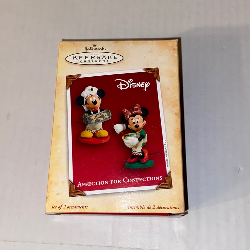 Hallmark Disney Affection For Confection Mickey And Minnie Christmas Ornaments